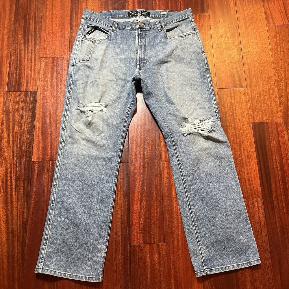 Ariat Jeans Men 38x32 True To Size Rebar M4 Relaxed Boot Workwear Distressed
